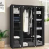 Armoi en tissu 4 battant Armoire en tissu 4 battants – Grande capacité, pliable et résistante