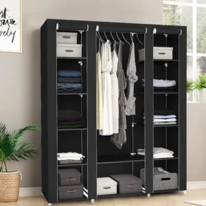 Armoire en tissu 4 battants – Grande capacité, pliable et résistante