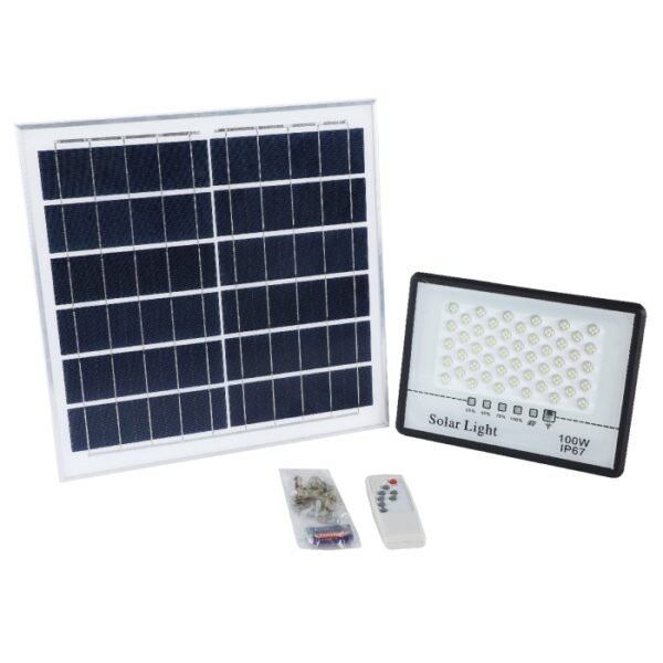 Projecteur solaire 100 W ultra-puissant – éclairage extérieur intelligent & autonome