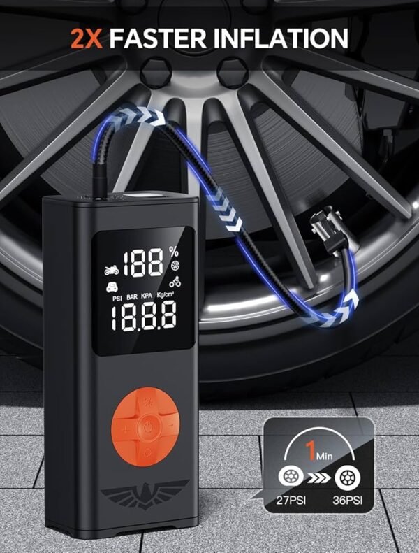 Compresseur d’Air Électrique Portable pour Voiture – Gonflage Rapide & Sécurisé 12V